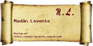 Madán Levente névjegykártya